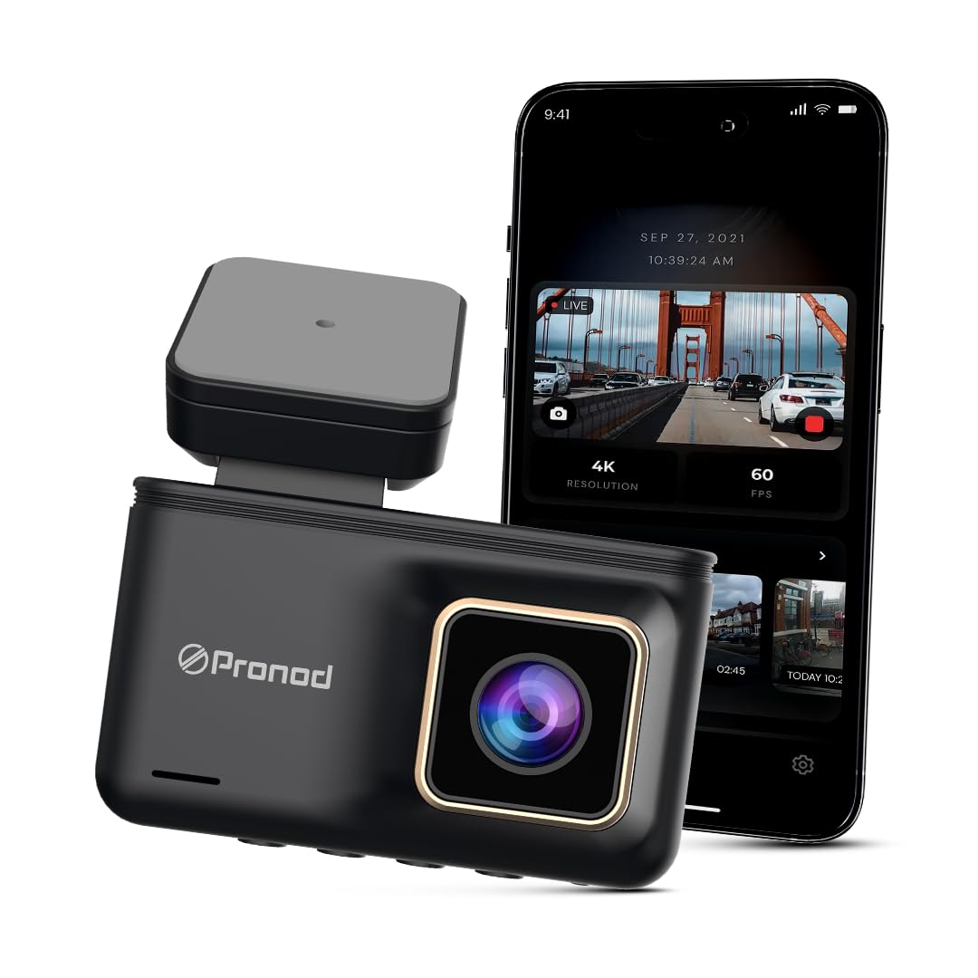 PRONOD Dash Cam for Car Front and Rear | Dashcam for Car with Mic | AI Voice Control, ADAS, Sensor, GPS Tracking, WiFi App, 24H Parking Mode, Supports 512GB (New Pro_X2)
