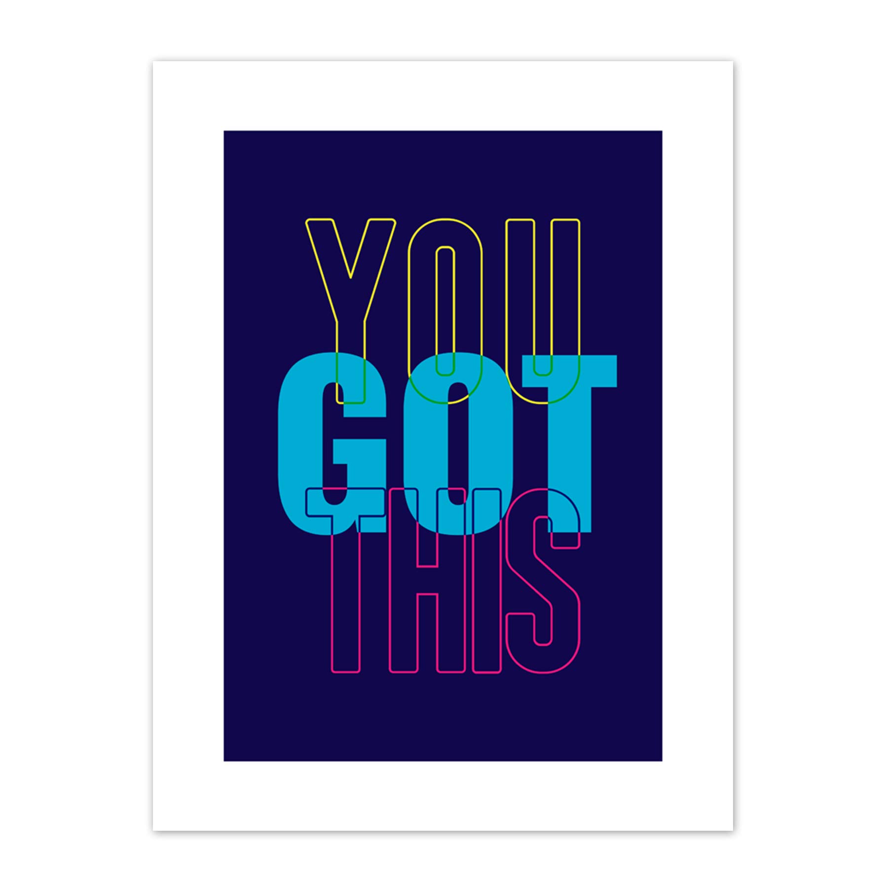 Wee Blue Coo Positivity You Got This Typography Canvas Wall Art Print