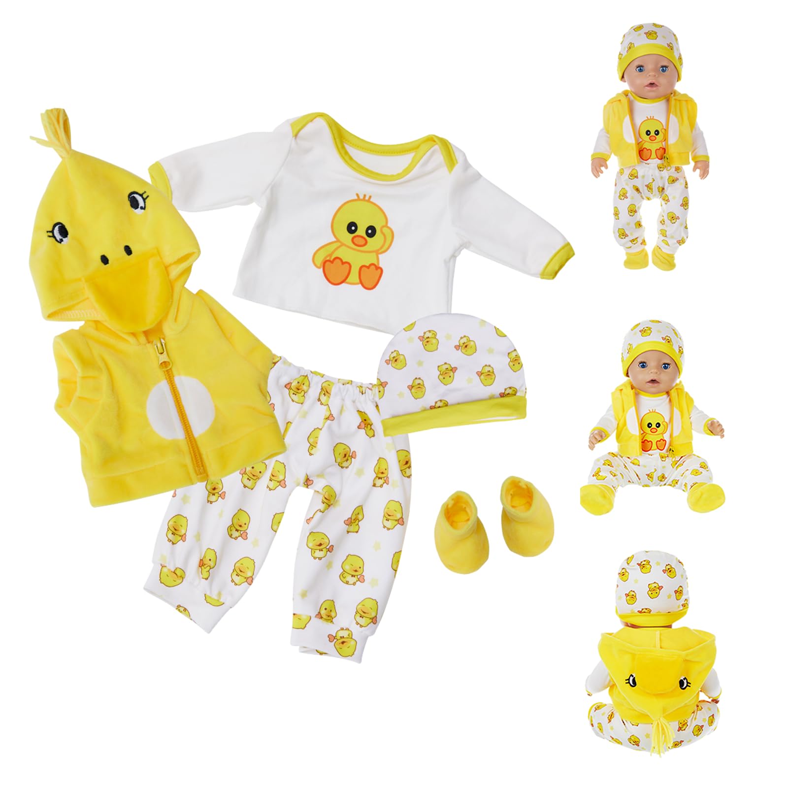 Ropa Para Muñecas Bebé – Conjunto De Vestido Rosa Para Muñecas De 35-43 Cm (Muñeca No Incluida)