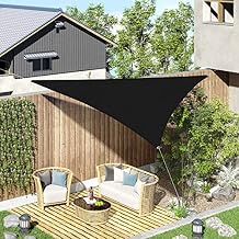 PureFit Triangle Sun Shade Sails Outdoor 16 x 16 x 16 ft - Sun Protection Sunshades UV Block Shade Canopy, Patio Shades for Backyard, Deck and Lawn, Black