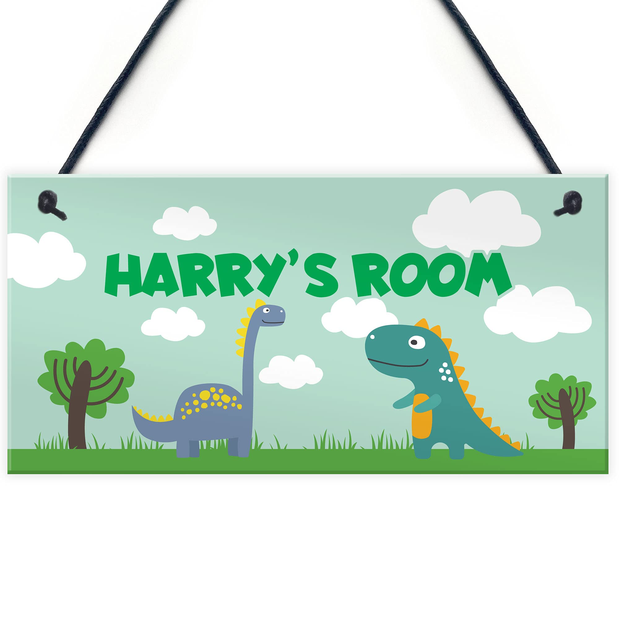 Personalised Door Sign For Boys Bedroom Nursery Dinosaur Theme Sign Son Gift