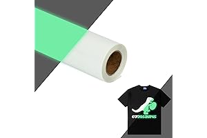 HTVVETUR Glow in The Dark Heat Transfer Vinyl Roll: Iron-On DIY for T-Shirts and More