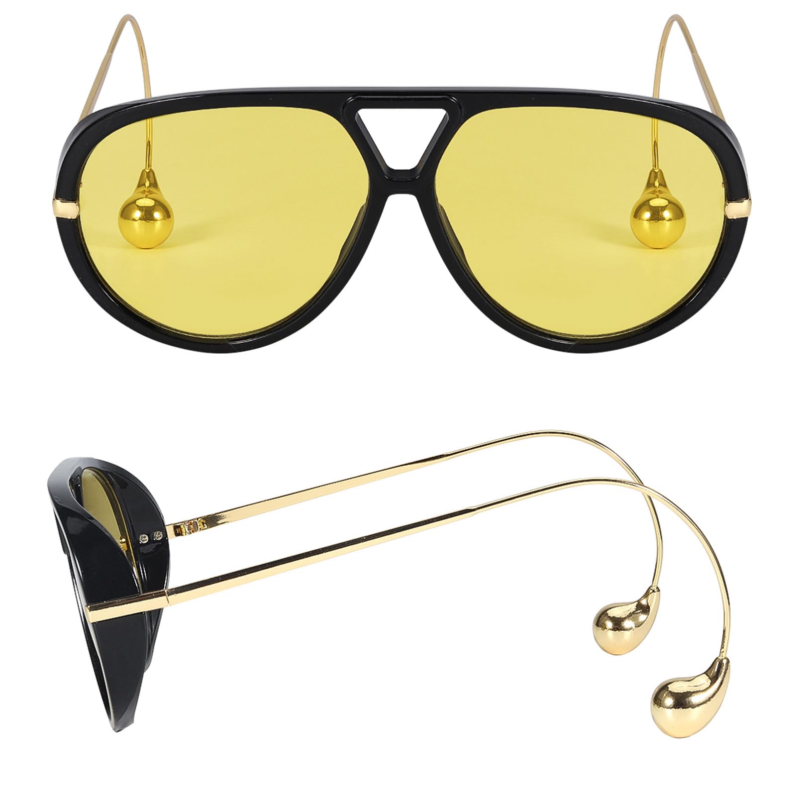 DreamCalf Oversized Aviator Sunglasses with Earring for Women Large Big UV400 Protection Designer 2025 Ladies Shades