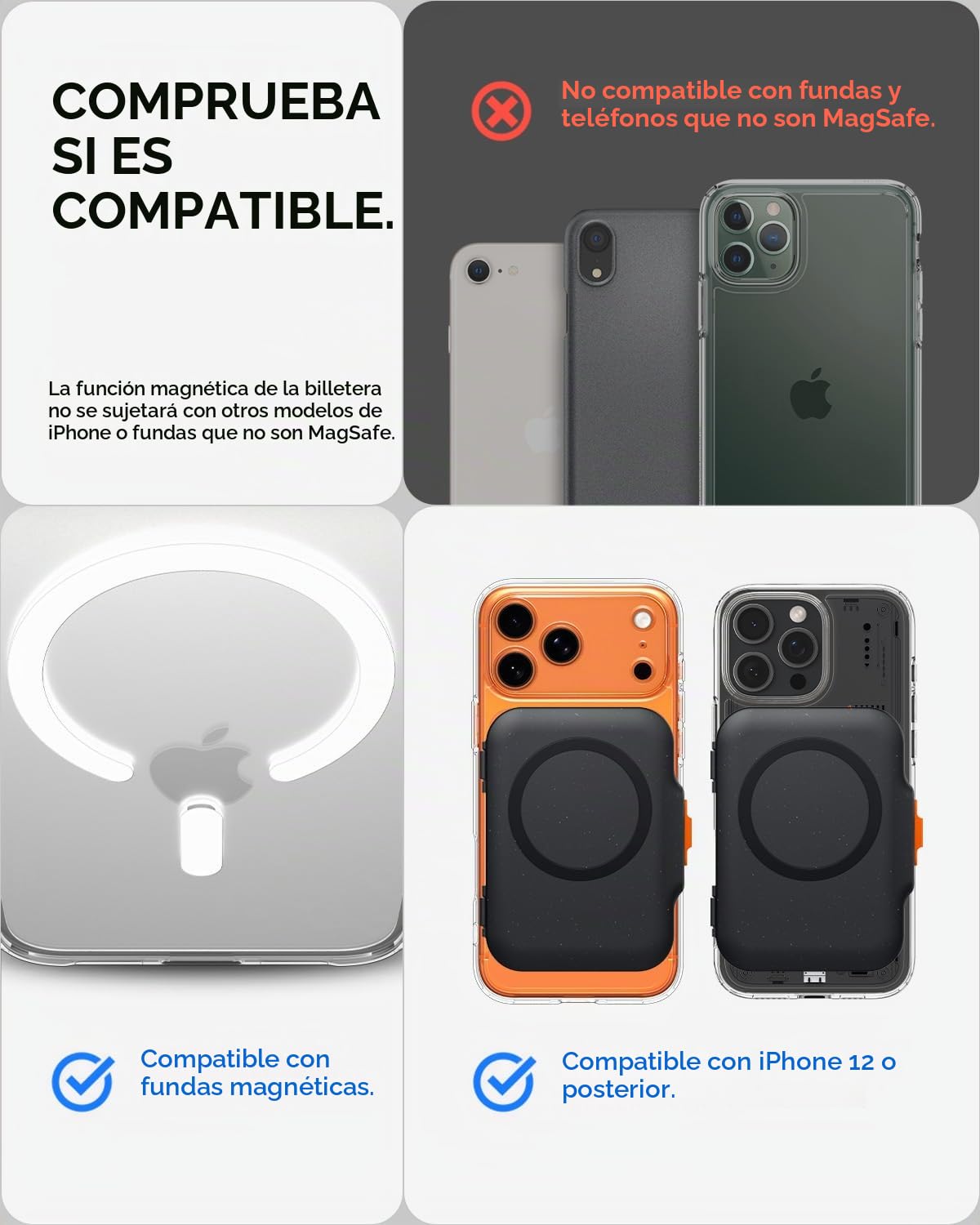 Spigen Cartera Magsafe TinTap MagFit+ Tarjetero Magnético con Sistema de Bloqueo Compatible con iPhone 17/16/15/14/13/12 Magsafe Wallet