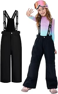 Kids Winter Ski Pant Snow Bibs Boys Girls Snow Trouser Waterproof Windproof Snowboard Warm
