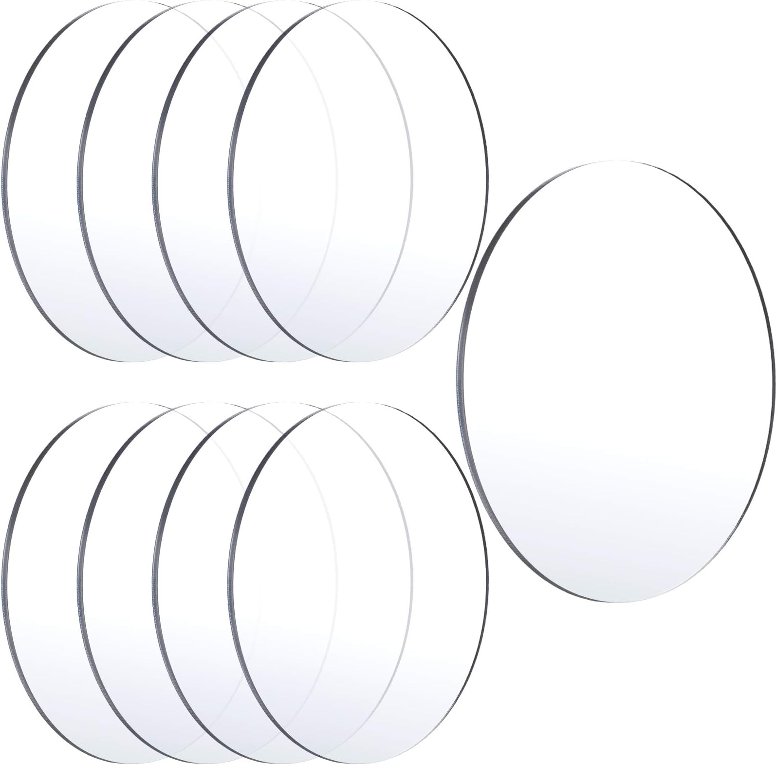 Jetec 8 Pieces Clear Acrylic Sheets Round Acrylic Discs 1/12 Inch Thick Acrylic Panel Transparent Acrylic Board for DIY Craft Project Signs Picture Frame Display (6 Inch)