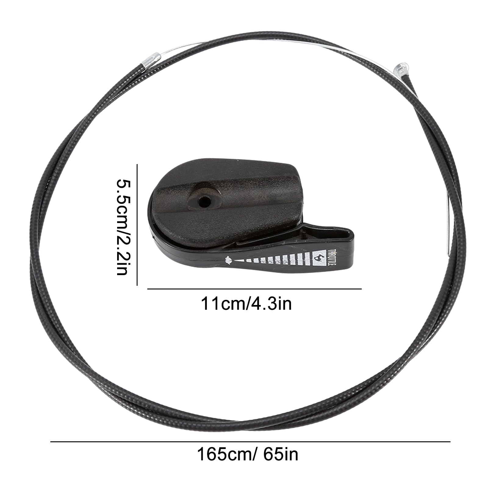 KSTE Kabel do kosiarki, 65" kabel gazu do kosiarki z uchwytem dźwigni przełącznika sterującego do kosiarek ogrodowych (kolor : Czarny)