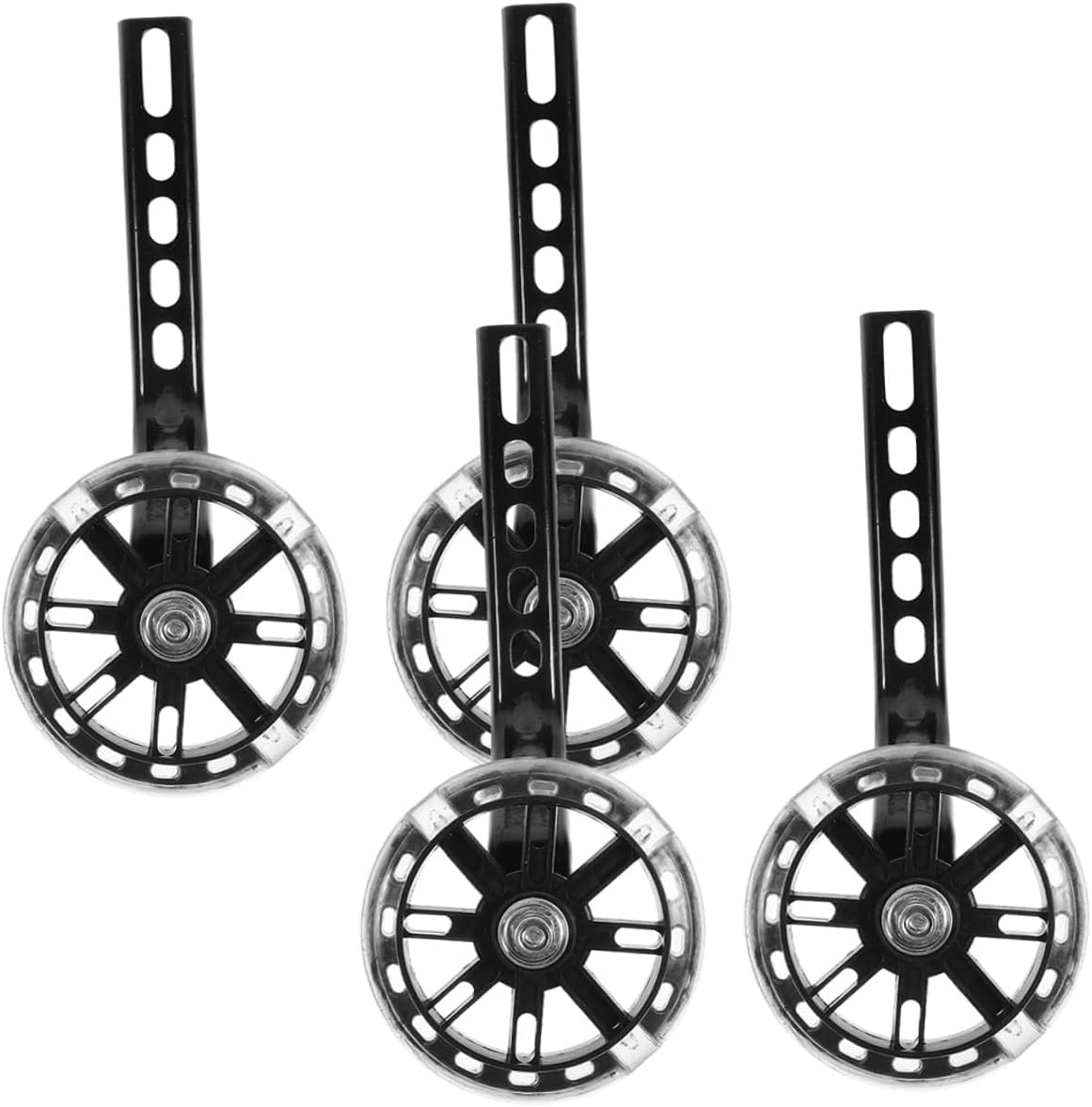 NOLITOY Training Wheels for Bike 4pcs Adjustable Silent Bike Stabilizers Auxiliary Wheels with Balance Flash for Boys and Cycling Safety