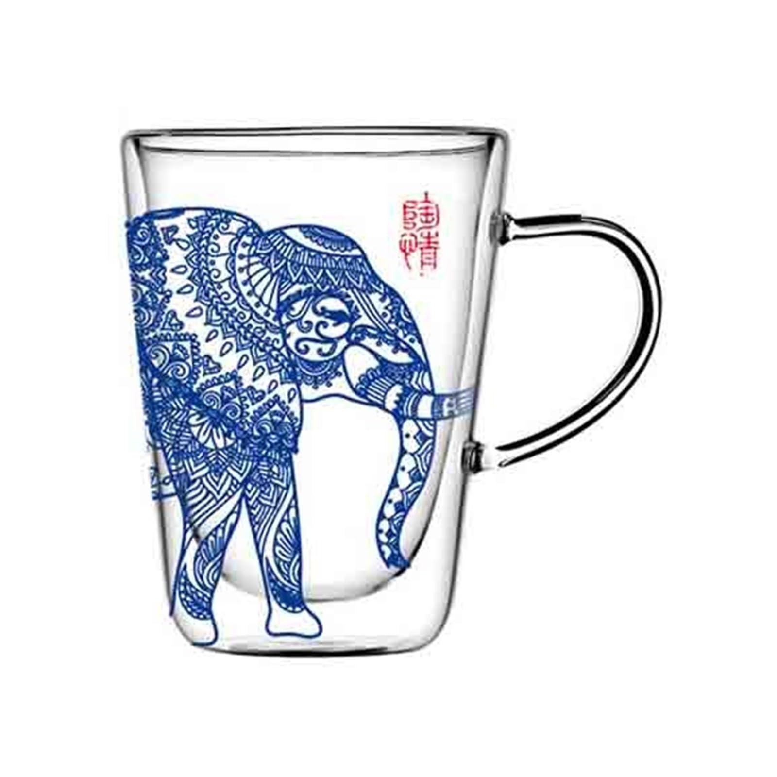 Tazas de café vidrio doble pared con asa vasos de agua borosilicato transparente 280 ml