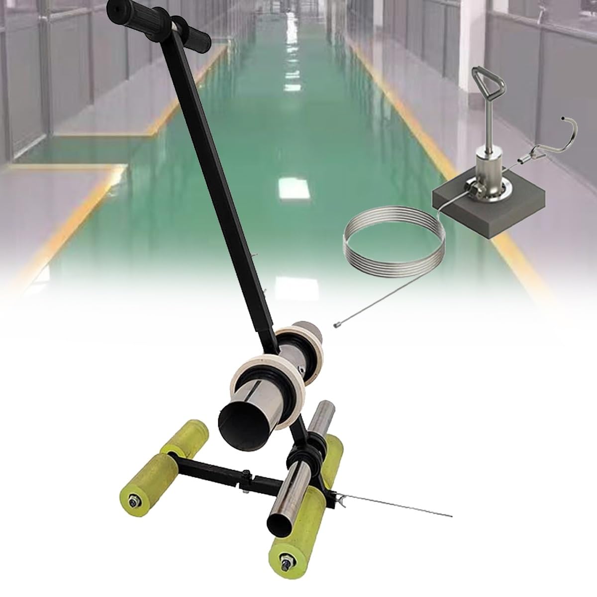 asdchZen Manual Floor Tape Applicator, Hand-Push Tape Marking Machine, Basketball Court Tape Machine, Handle Height 80Cm, For Basketball Courts, Road Warning Or Parking Space