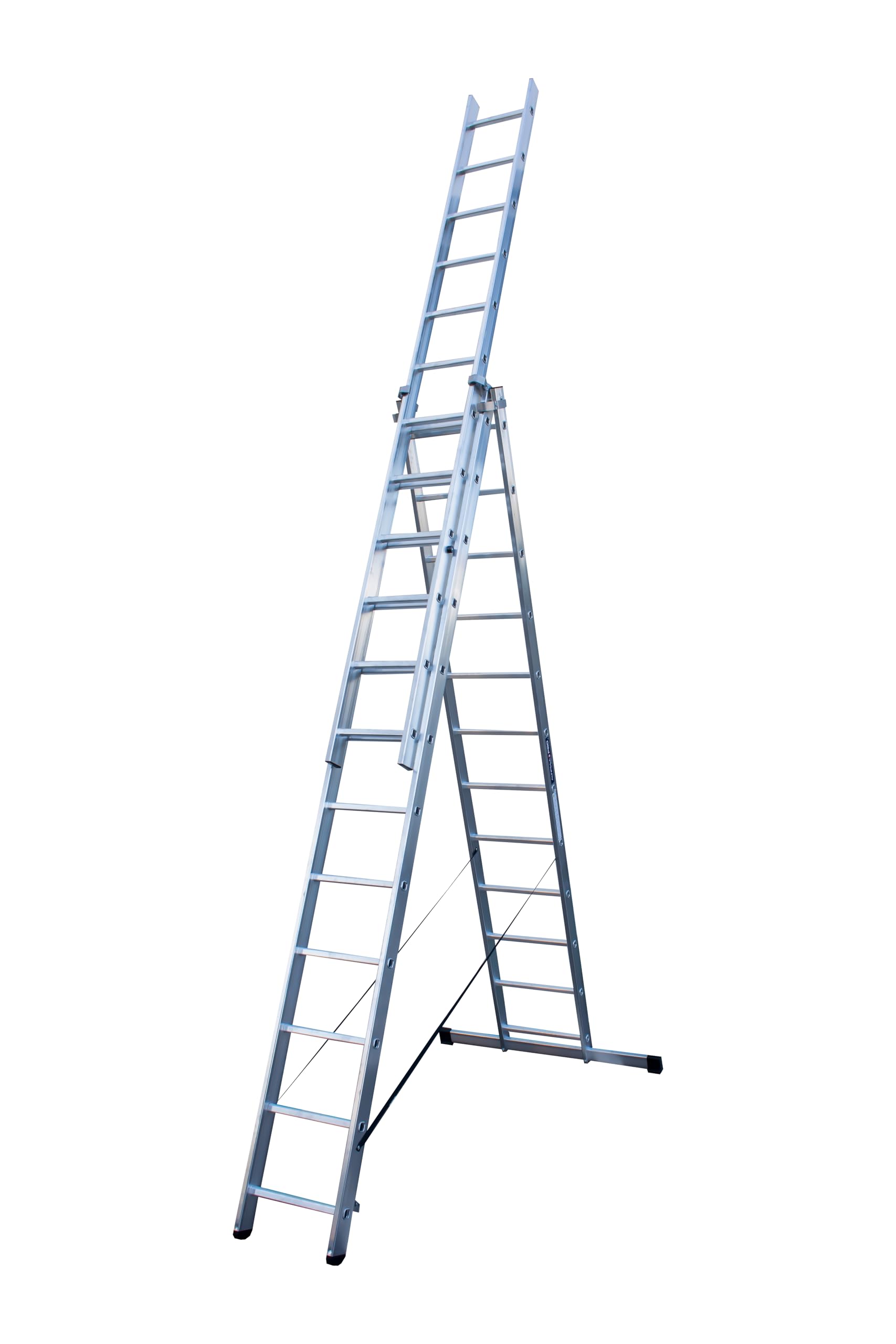 Escalera Profesional de Aluminio Triple Tijera un Acceso con Tramo Extensible 3 x 14 peldaños Serie Triple