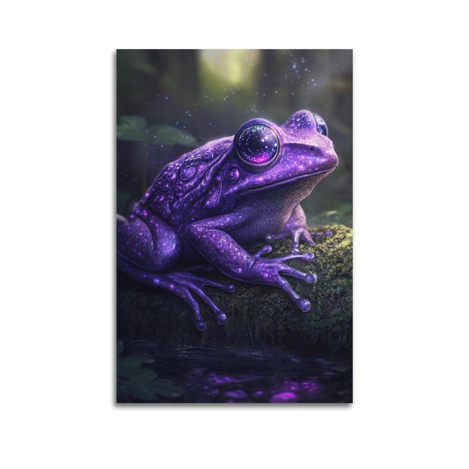 HUIYHB Animal Artwork Poster Purple Frog Poster Decorative Painting Canvas Wall Posters And Art Picture Print Modern Family Bedroom Decor Posters 20x30inch(50x75cm)