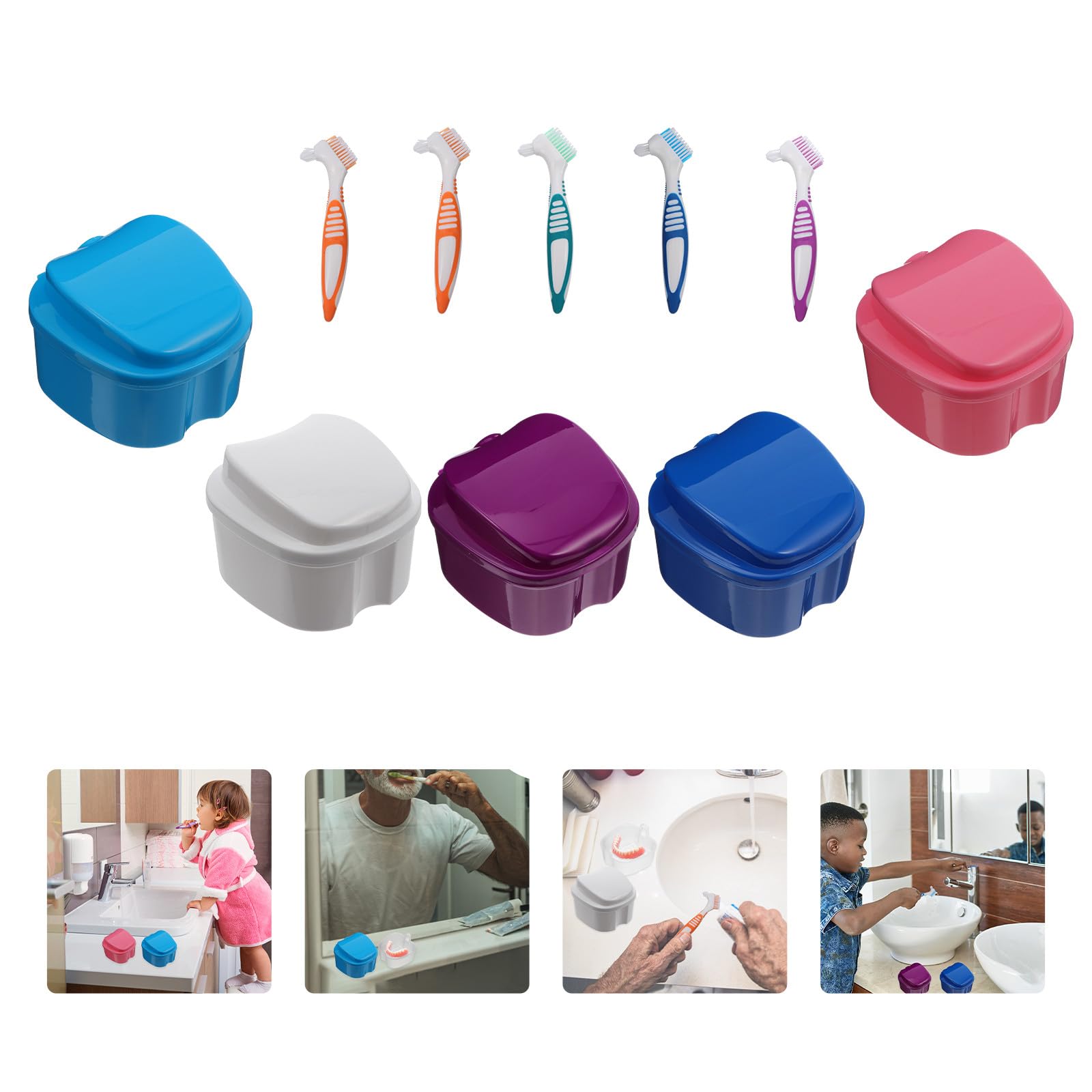 Set 10 Pezzi Custodie per Protesi Dentarie Resistenti Scatole per Spazzolini, Contenitori per Conservazione Orale e Trasporto Sicuro delle Dentiere