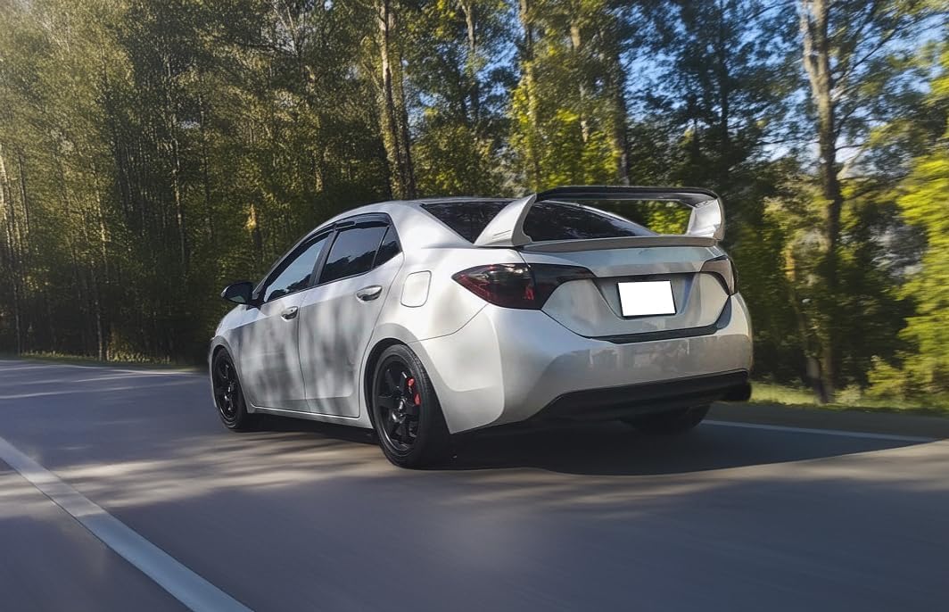 IKON MOTORSPORTS Pre-Painted Trunk Spoiler, Compatible with 2014-2021 Toyota Corolla Sedan, ABS Painted Matte Black Trunk Boot Lip Spoiler Wing Deck Lid Available