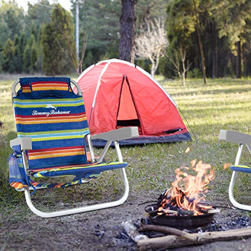 Tommy Bahama Striped Beach Chairs with Cooler Backpack