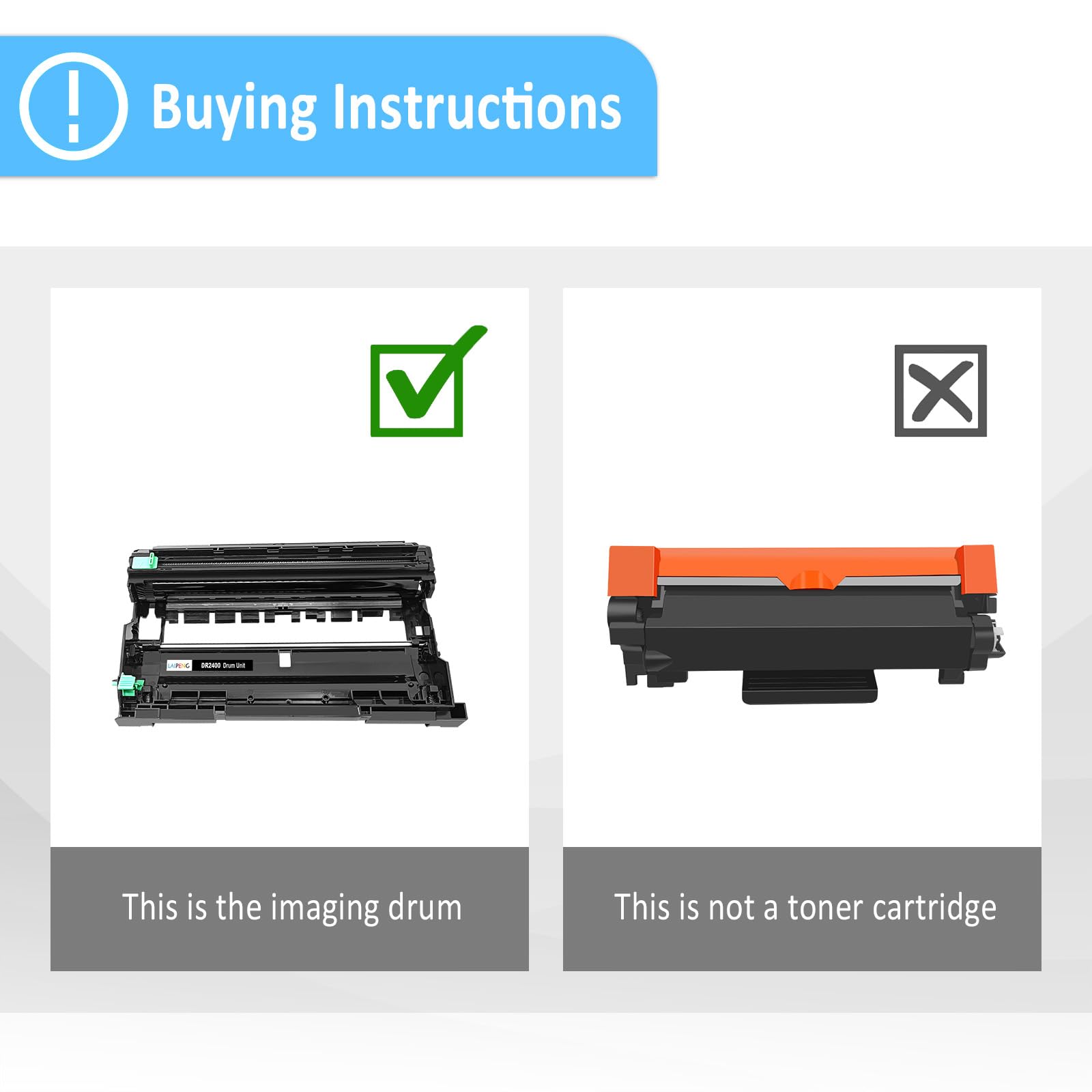Tambor DR2400 DR-2400 Compatible con TN-2420 Toner para Brother HL-L2310D L2350DW L2370DN L2375DW DCP-L2510D L2530DW L2550DN MFC-L2710DN L2710DW L2730DW L2750DW