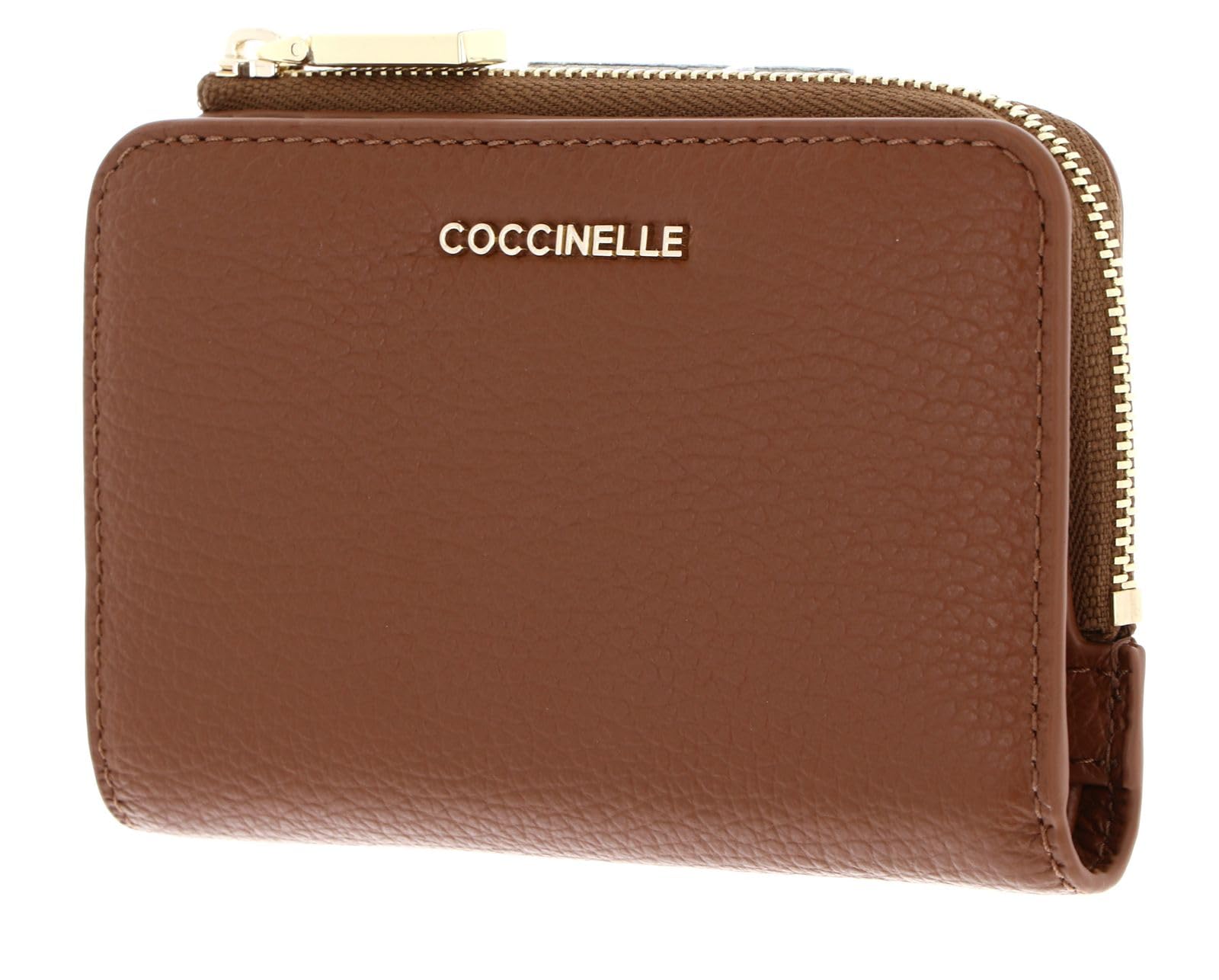 Coccinelle Cuir Porte-​Monnaie Metallic Soft Wallet Cognac Brun
