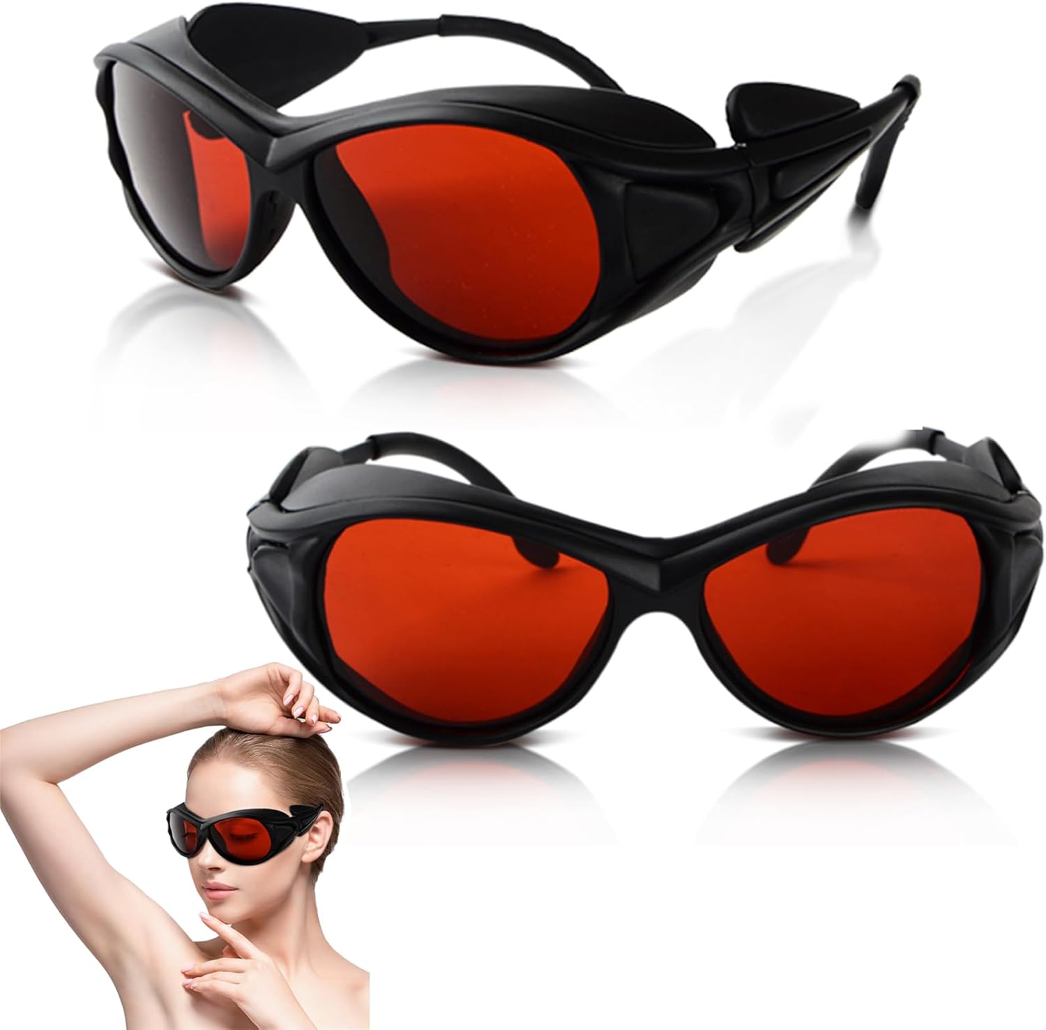 2-Pack OD6+ Laser Safety Goggles for 532nm & Blue Lasers - 180-532nm Wavelength Protection for 405nm, 445nm, 450nm, 473nm, Professional Glasses for Engraving Machines