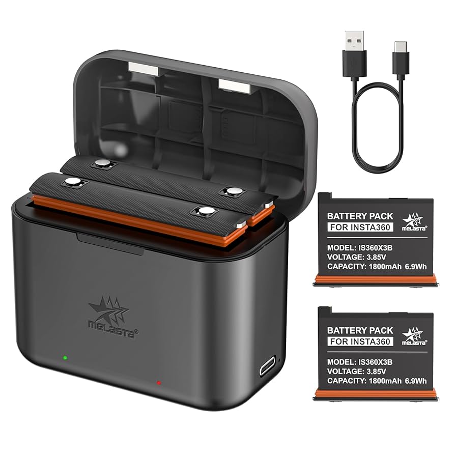 SUIT Insta360 X3 カメラバッテリー充電キット Amazon | Insta360 X3バッテリー Homesuit,1800mAh×2個 防水仕様