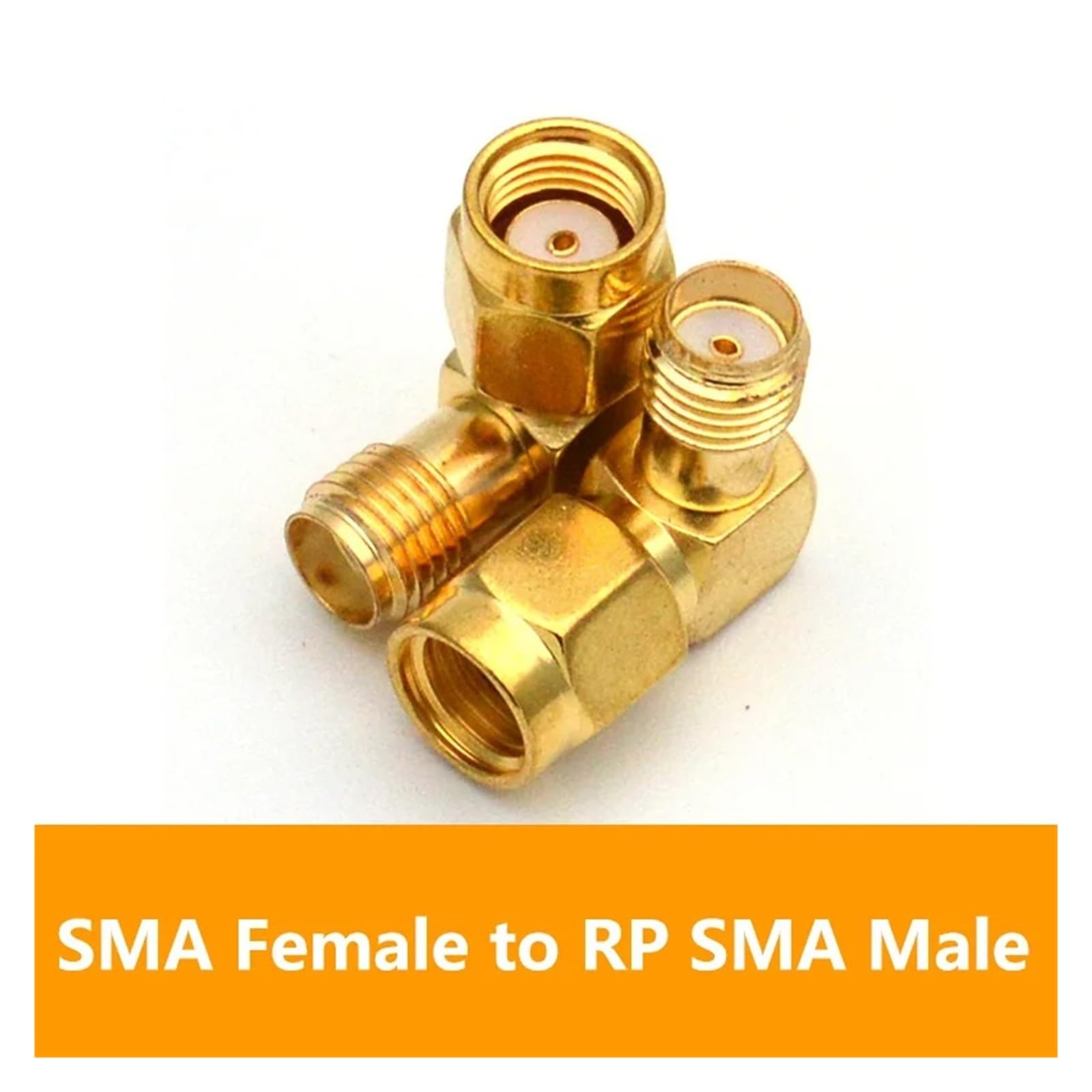 Lot de 5/10 adaptateurs coaxiaux RF SMA mâle vers femelle à angle droit à 90 degrés 50 ohms plaqué or pour extension d'antenne LTE (type 4, 5 pièces)