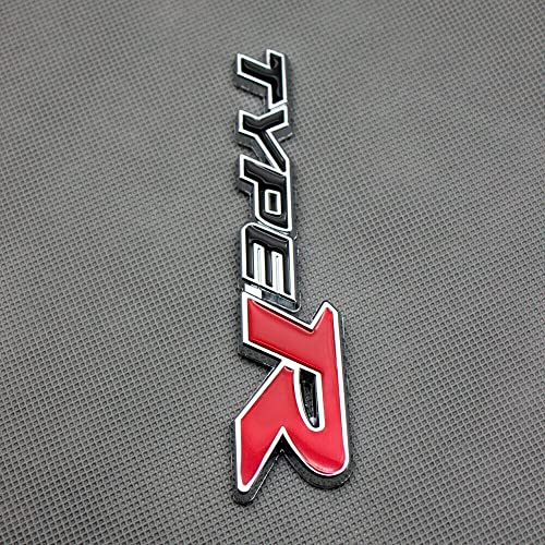 1Pc 3D Metal Type-R Emblem Premium Racing Sport Logo Car Side Rear Trunk Badge Turbo Sticker Power Decal Black Red #TOP4