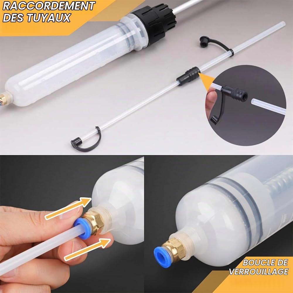 Seringue a Huile,Pompe Vidange Huile Moteur,Seringue 500ml,Seringue Huile Boite de Vitesse avec Tube D'extension,pour Liquide Frein, Huiles Transmission,Liquide Refroidissement