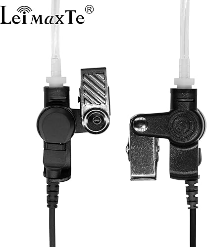 Miniatura 5 de Auriculares de radio bidireccionales compatibles con Baofeng, Kenwood 2 pines Walkie Talkie Auricular de vigilancia con micrófono PTT, tubo acústico