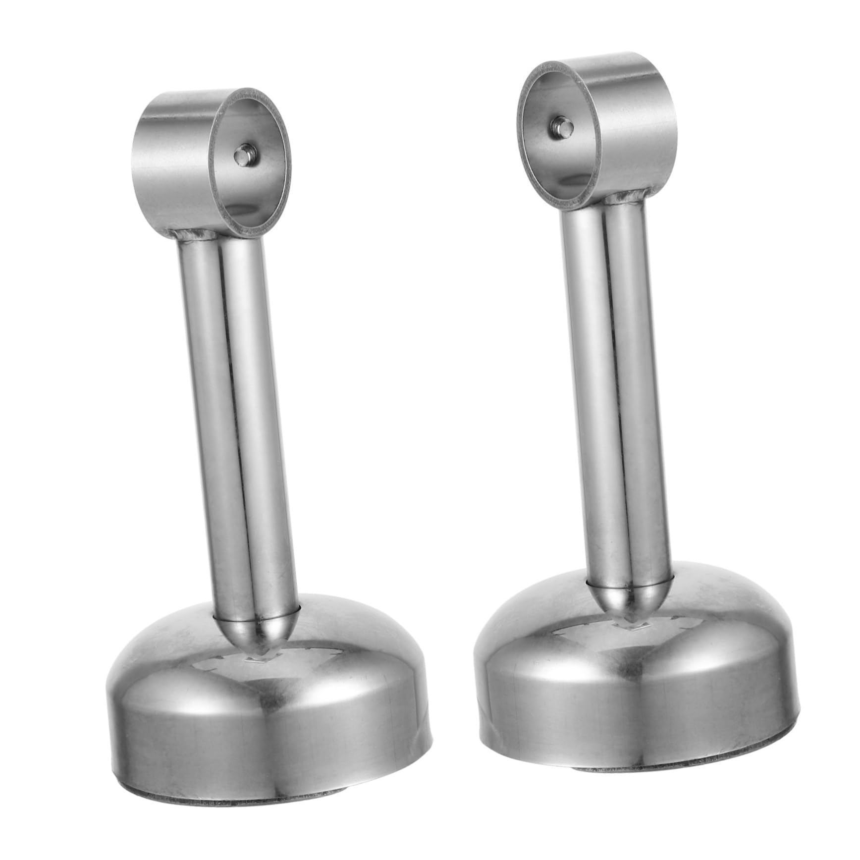 Mikikit 2pcs Stainless Steel Ceiling Mount Bracket for Wardrobe Pole Closet Rod Holder Flange Durable Socket Supports for Clothes Hanging Compact Design for Efficient Space Use