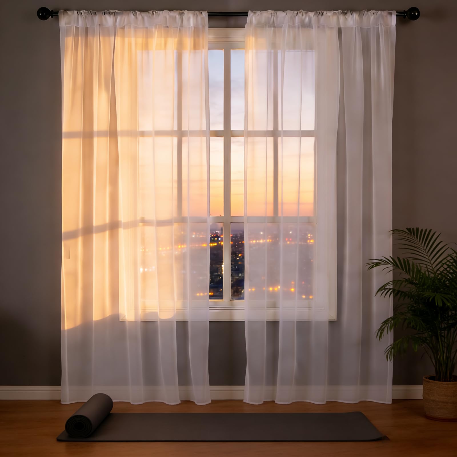Rideau voilage blanc effet lin pour illuminer en douceur votre chambre