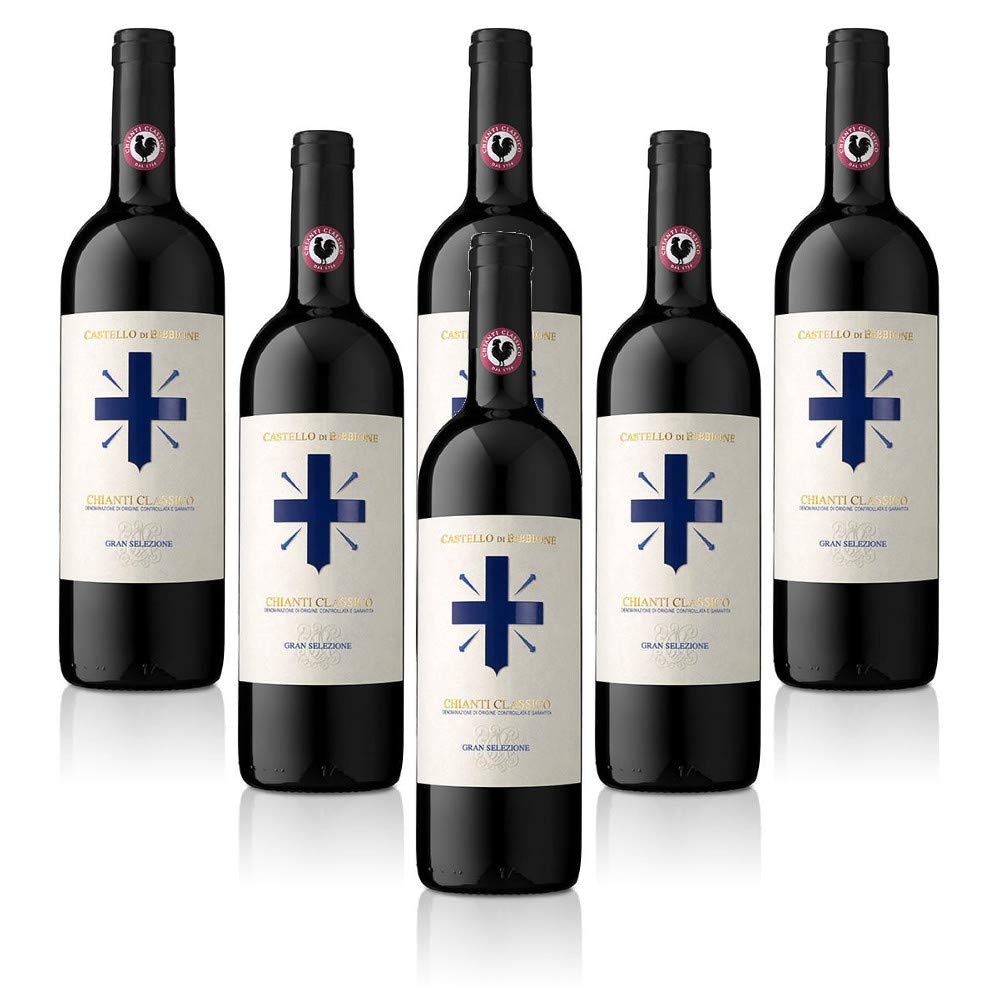 Italienischer Rotwein Chianti Classico DOCG Castello di Bibbione Gran Selezione Castelli del Grevepesa Clemente (6 flaschen 75 cl.)