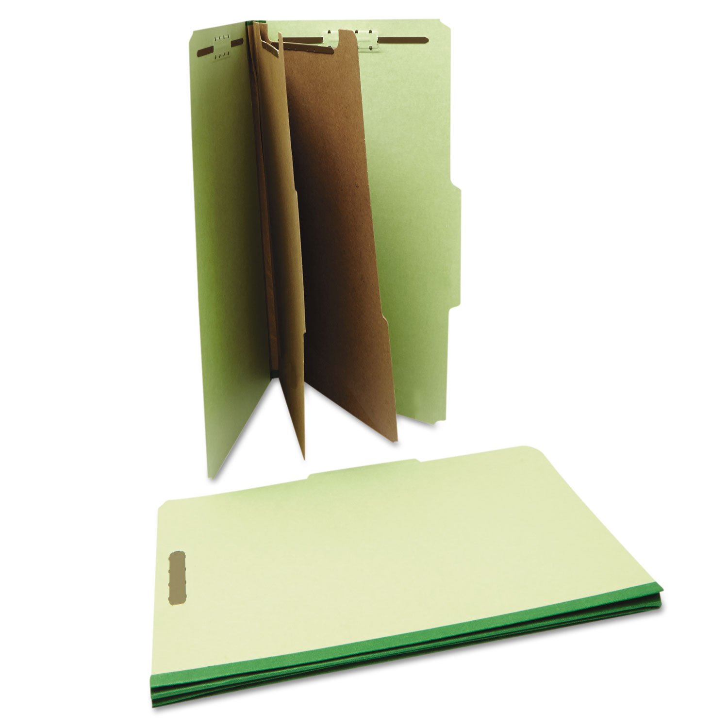 Universel Pressboard Classification Folder, Legal, Six-section, Vert, 10/Box (10281)