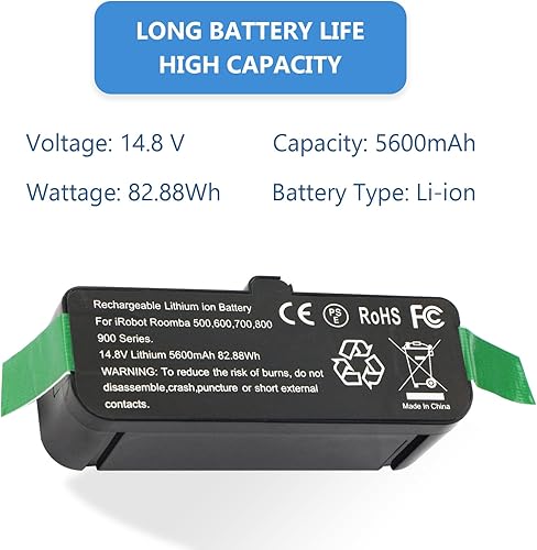 Miniatura 6 de 5600mAh Partes de repuesto de batería para aspiradora iRobot Roomba 500 510 530 531 532 535 536 540 550 600 614 615 620 640 652 660 665 670 671 6755