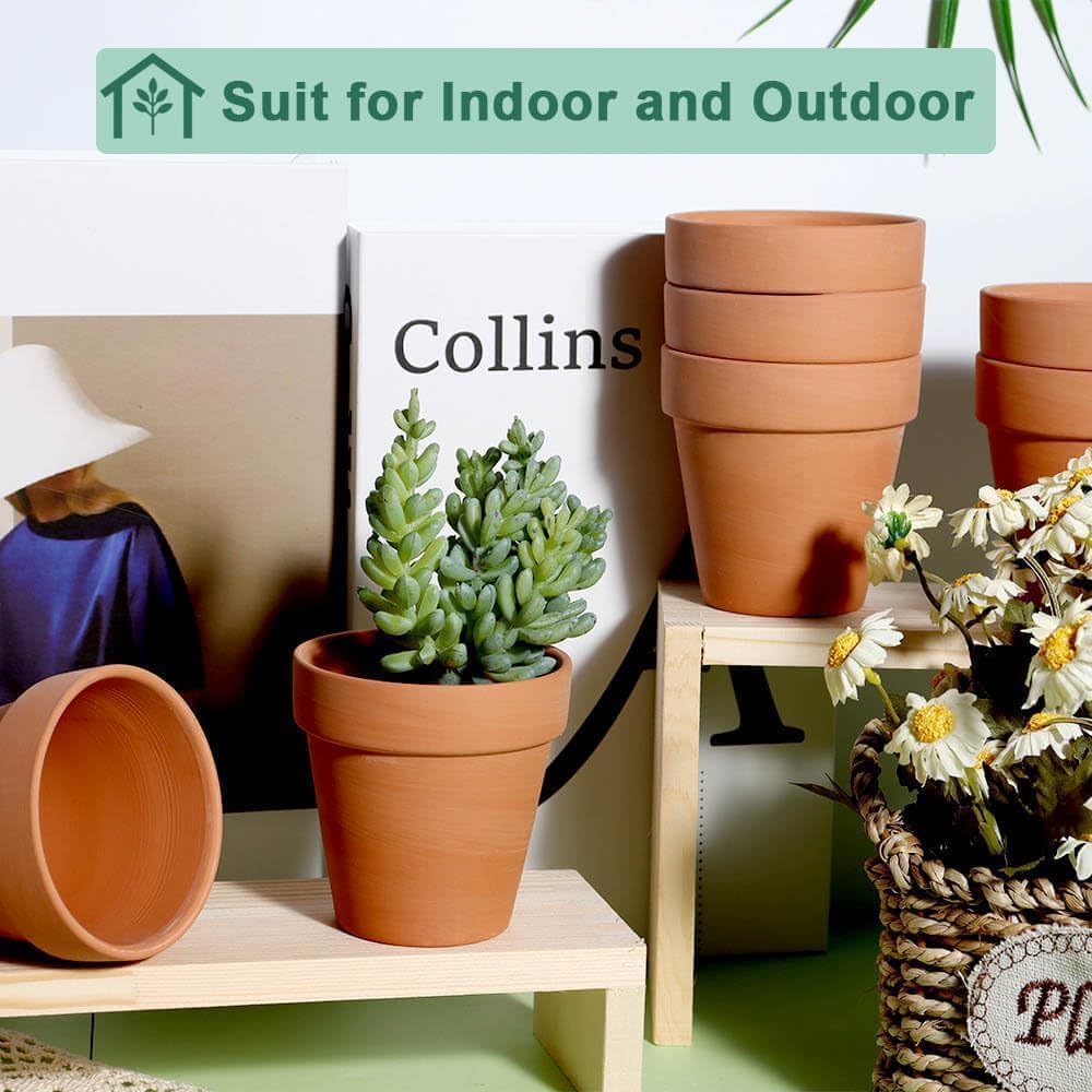 vensovo 2.5" Tiny Terracotta Pots with Drainage, Mini Clay Pot, 12 Pack image 3