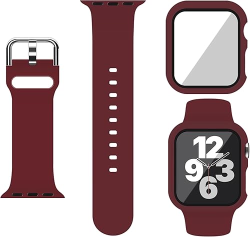Vista 22 de Correa Deportiva de Silicona y Estuche con Protector de Pantalla para Apple Watch Series 11, Series 10, Series 9, Series 8, Series 7, Series 6 SE