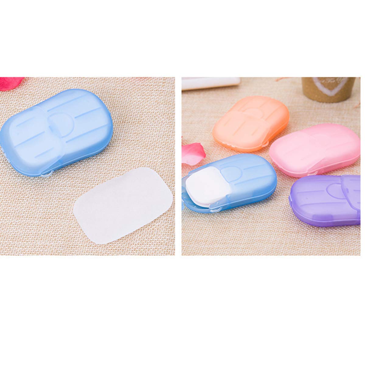 Bamsod 12 Boxes (240 sheets) Soap Paper Sheets Portable Disposable Travel Scented Bath Slice Sheet Foaming Paper Soap Confetti Slide Flakes for Travel and Outdoor : Beauty & Personal Care