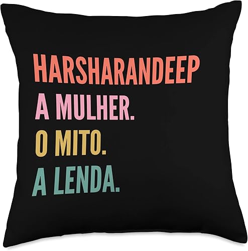 Designs De Nomes Engraçados Para Mulher Funny Portuguese First Name Design-Harsharandeep Throw Pillow 18x18 Multicolor Designs De Nomes Engraçados Para Mulher Funny Portuguese First Name Design-Harsharandeep Throw Pillow 18x18 Multicolor