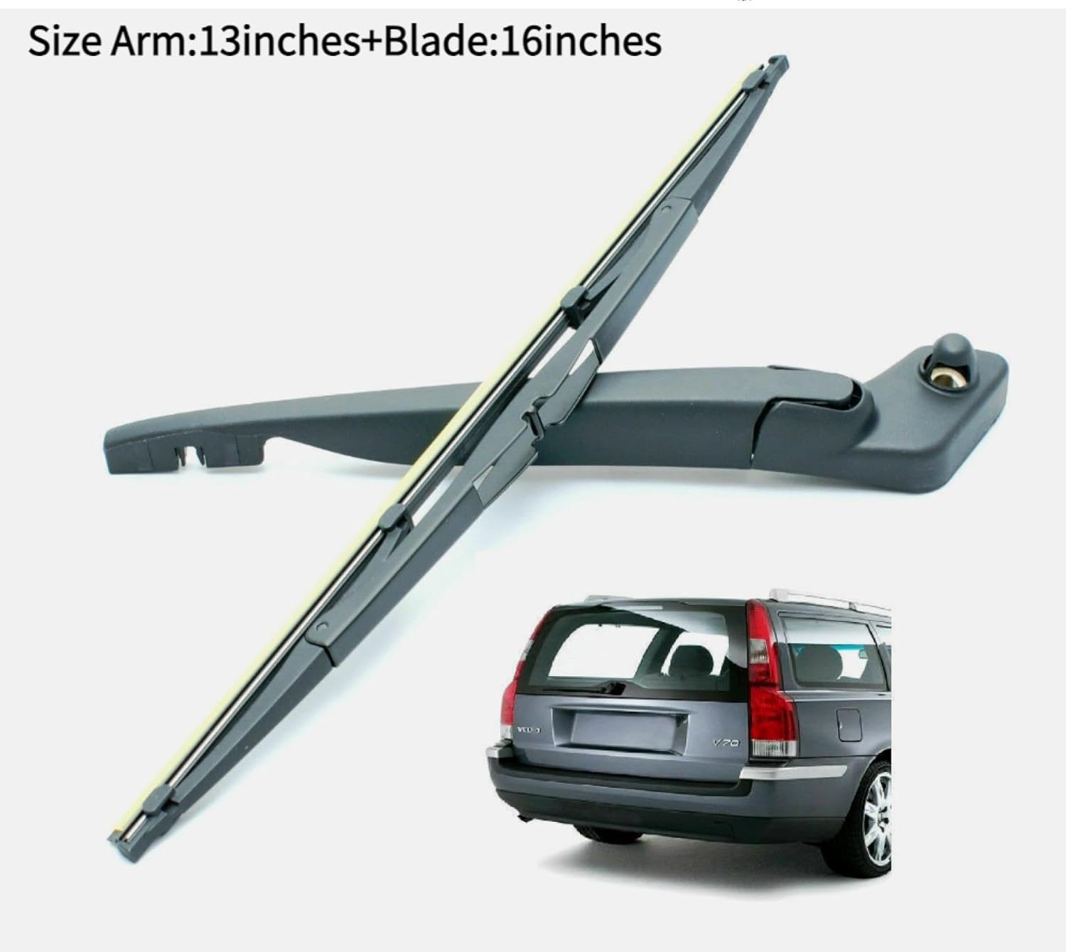 Rear Wiper Arm Blade for Volvo V70 Xc70 X/C T5 2000 2001 2002 2003 Base 2.4T X/C GLT SE R X/C AWD Wagon Rear Back Windshield Wiper Arm Blade Set Replacement