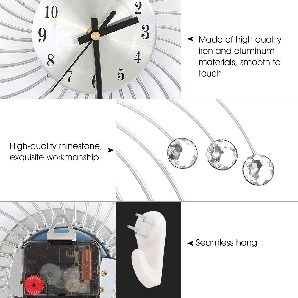 Reloj de Pared de Metal de Lujo, Diseño Rotatorio de 30 Cm
