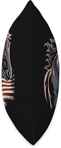 Miniatura 2 de Horse Related Gifts For Girls Western Graphic Cojín de caballo ecuestre con la bandera estadounidense para montar a caballo, 18 x 18 pulgadas,