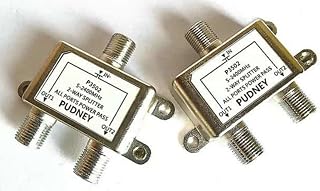 Digital 2-Way Coaxial Cable Splitter 5-2400MHz, RG6 Compatible, Work with Satellite TV, CATV, Antenna System (2 Pack)
