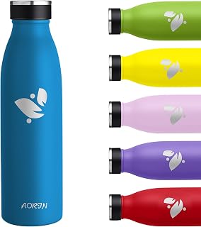 AORIN Water Bottle, 350ML/500ML/750ML Vaccum Insulated Water Bottle, Reusable Stainless Steel Thermos - Leakproof, BPA-Free, Hot/Cold Drinks Bottle for Kids, Sports, School, Office, Outdoor