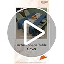 Image of Urban Space Cotton Rectangular Dining Table Cover for 6 Seater, Table Cloth with Panelled Design, 6 Seater Cotton Table Cover for Center Table (Palm Lagoon Indigo, 6 Seater, 48 inch x 92 inch)
