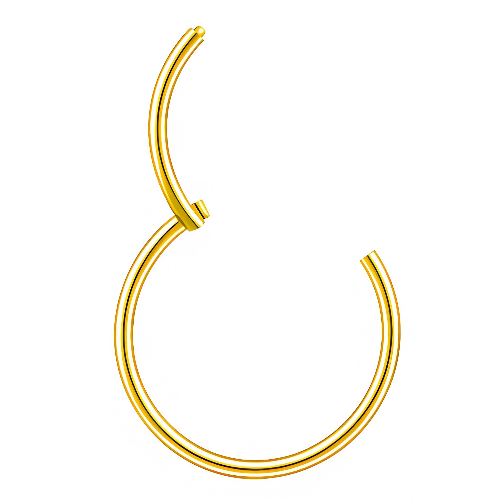 Titanium 22G/20G/18G/16G/14G Nose Ring Hoop, Gold Plated Titanium Clicker Sleeper Earring Piercing — view 12
