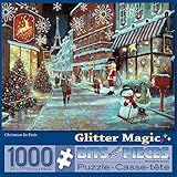 Bits and Pieces - 1000 Piece Embellished Glitter Jigsaw Puzzle for Adults - Christmas in Paris - 1000 pc Holiday, Eifel Tower Jigsaw by Artist Ruane Manning