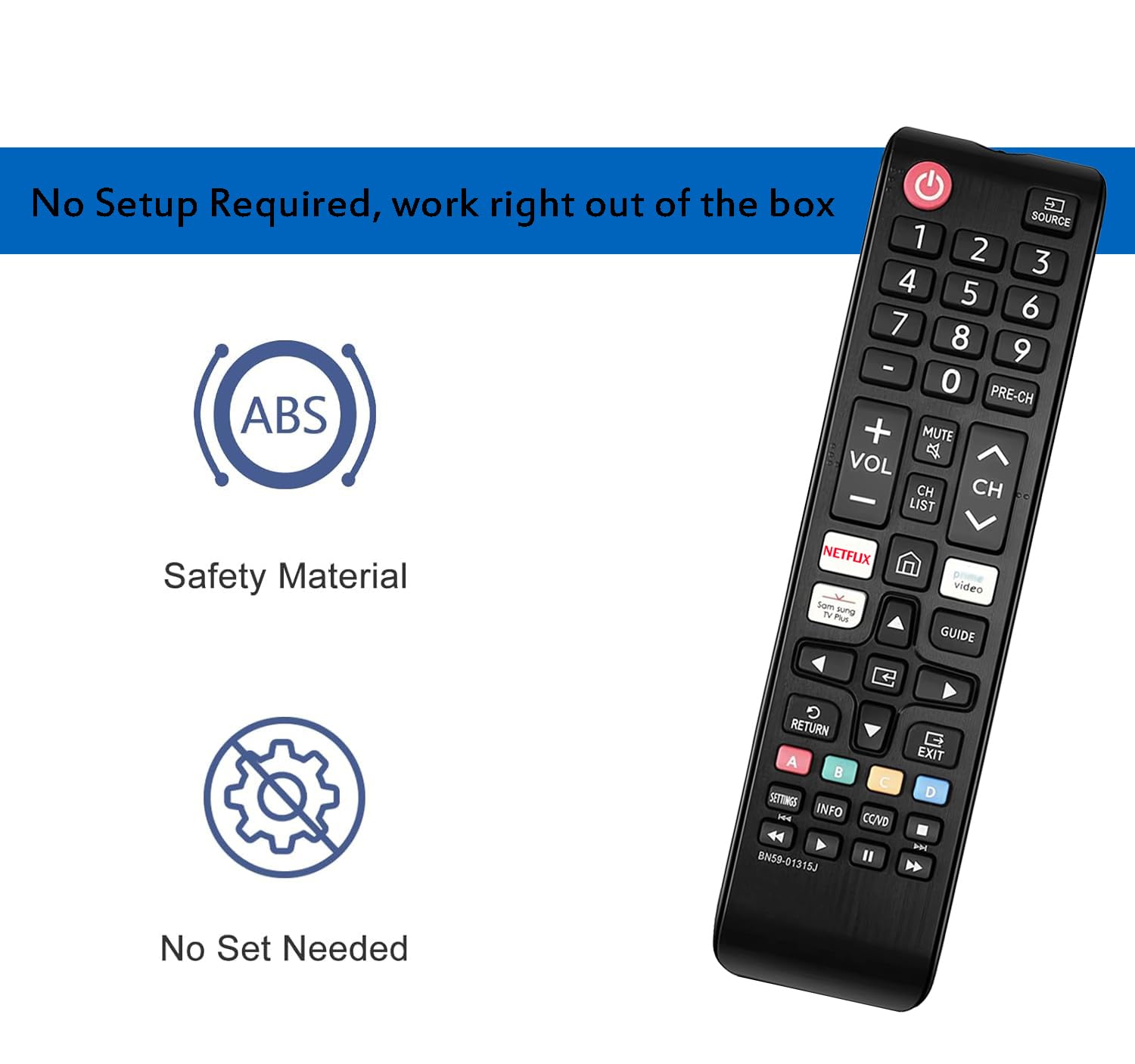 Mando a distancia universal de repuesto compatible con Samsung Smart TV para televisores Samsung LCD LED HDTV 3D BN59-01315J BN59-01315A BN59-01301A BN59-01303A BN59-01199F