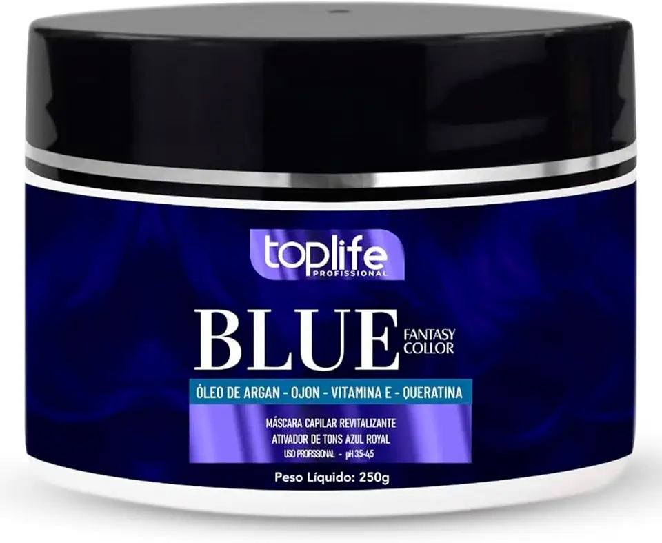 Máscara Matizadora Tonalizante Azul Royal Toplife Profissional 250g