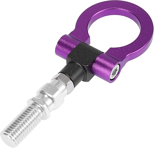 Miniatura 5 de X AUTOHAUX Tornillo de gancho de remolque de remolque de parachoques delantero de aleación de aluminio púrpura