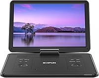 BOIFUN 17.5" Portable DVD Player: 15.6" HD Swivel Screen, 6Hr Battery, Region Free, USB/SD Support, Anti-Shock - Black