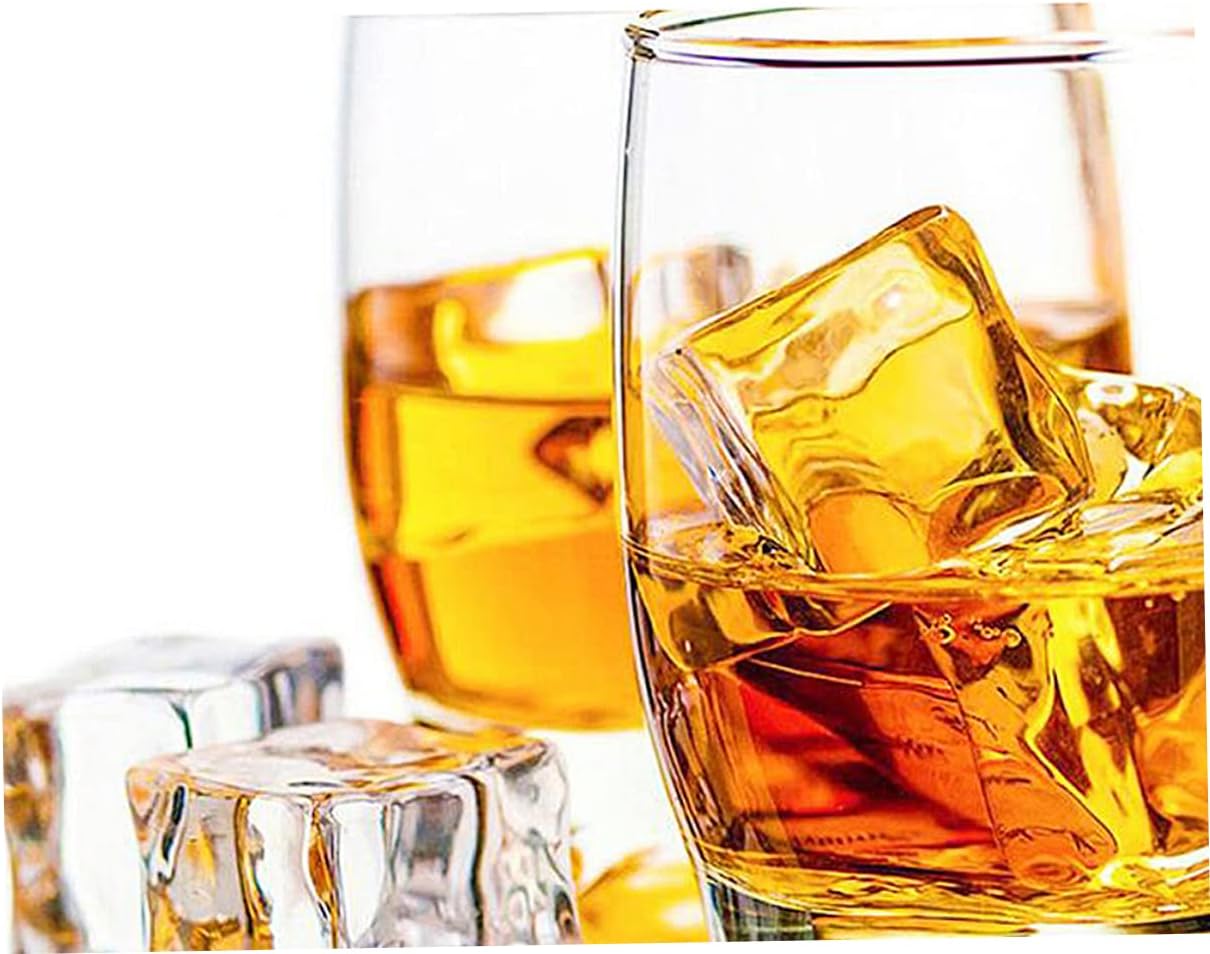 PRETYZOOM 150pcs Artificial Acrylic Ice Cubes Fake Ice for Photography Props Kitchen Decoration Wedding Party Use Realistic Reusable Luster Design