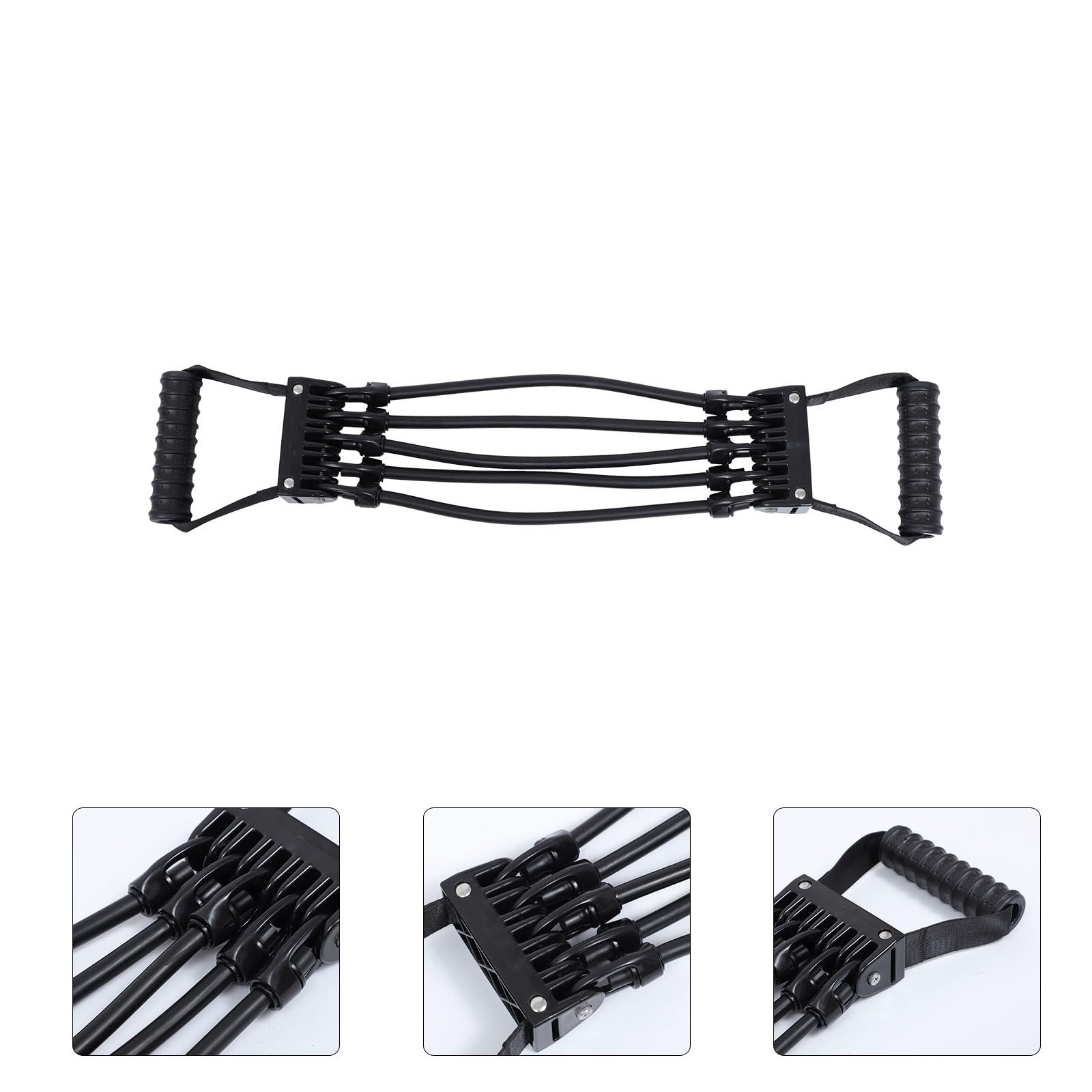 Kichvoe Banda Elástica de Resistencia para Fitness, Expansor de Pecho Ajustable de Tamaño Mediano, Cinta Elástica Negra para Ejercitar Pecho en Casa y Entrenamiento de Fuerza